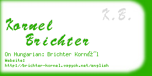 kornel brichter business card